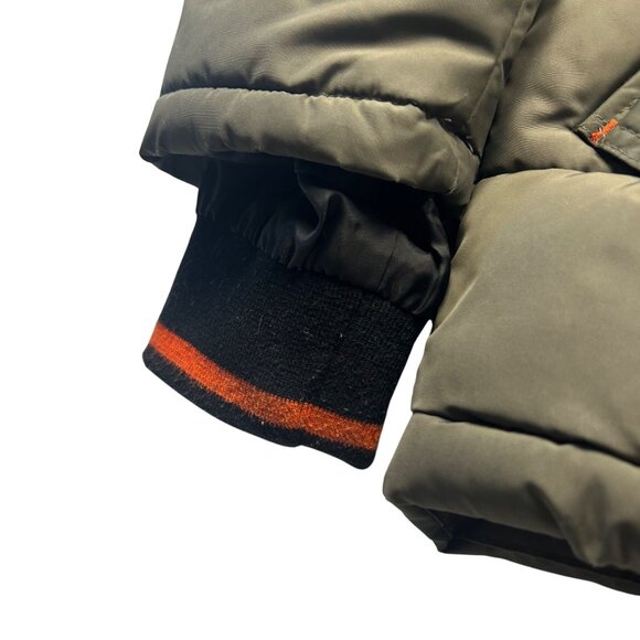 Cozy Puffer Youth Jacket Size 7 With Fur Hood Olive Green & Black - Picture 7 of 12